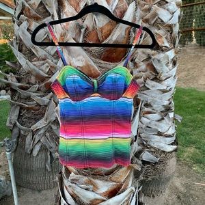 Woman’s Multi Colored tank top. Royal bones small